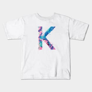 Colorful Painted Initial Letter K Kids T-Shirt